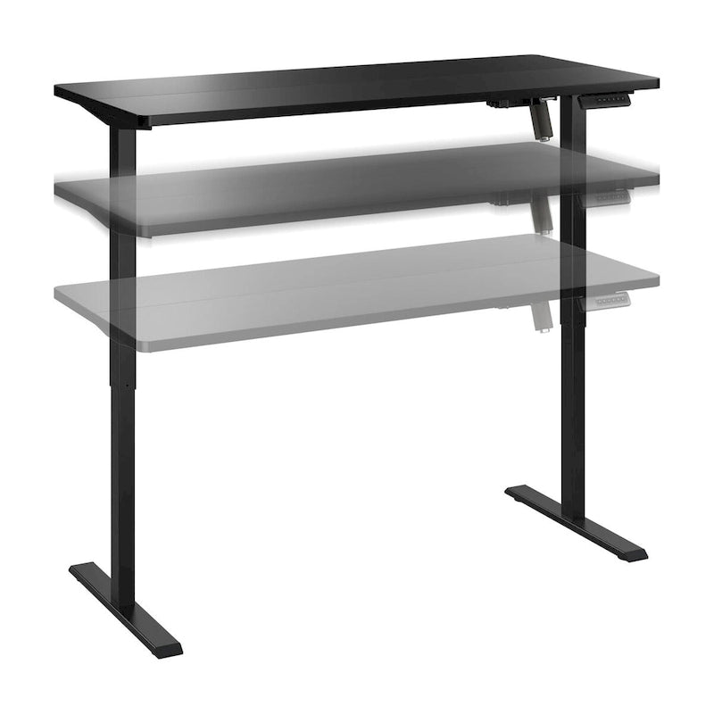 55W Electric Height Adjustable Standing Desk 4 Presets Anti-Collision Black White Maple