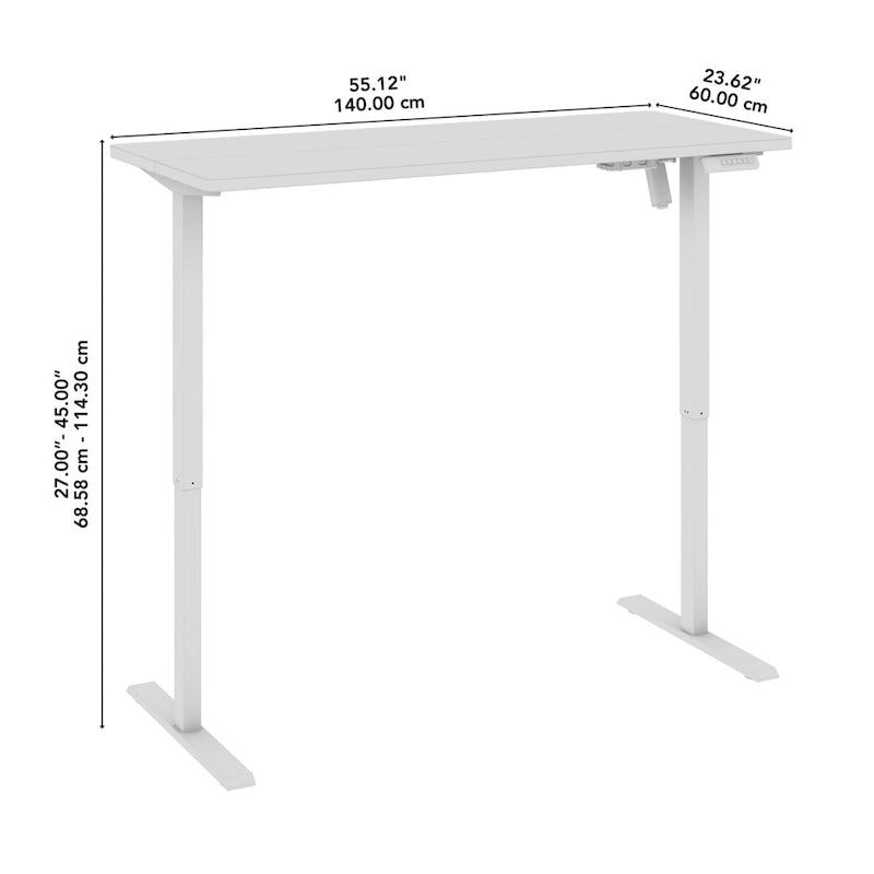 55W Electric Height Adjustable Standing Desk 4 Presets Anti-Collision Black White Maple