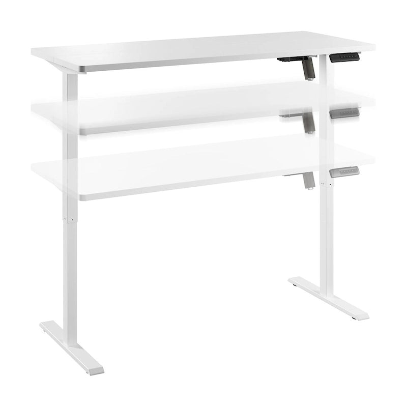 55W Electric Height Adjustable Standing Desk 4 Presets Anti-Collision Black White Maple