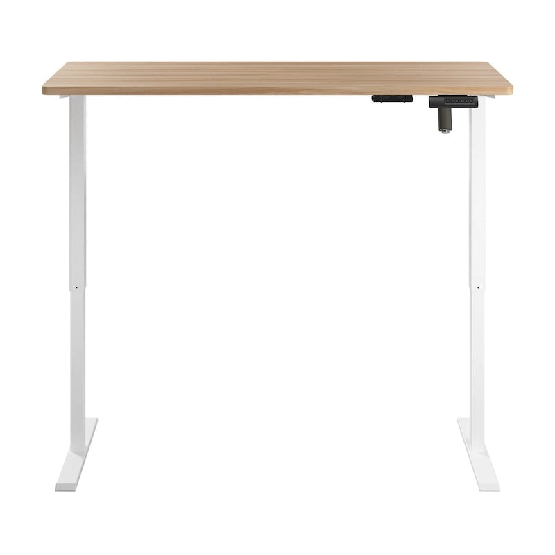 55W Electric Height Adjustable Standing Desk 4 Presets Anti-Collision Black White Maple